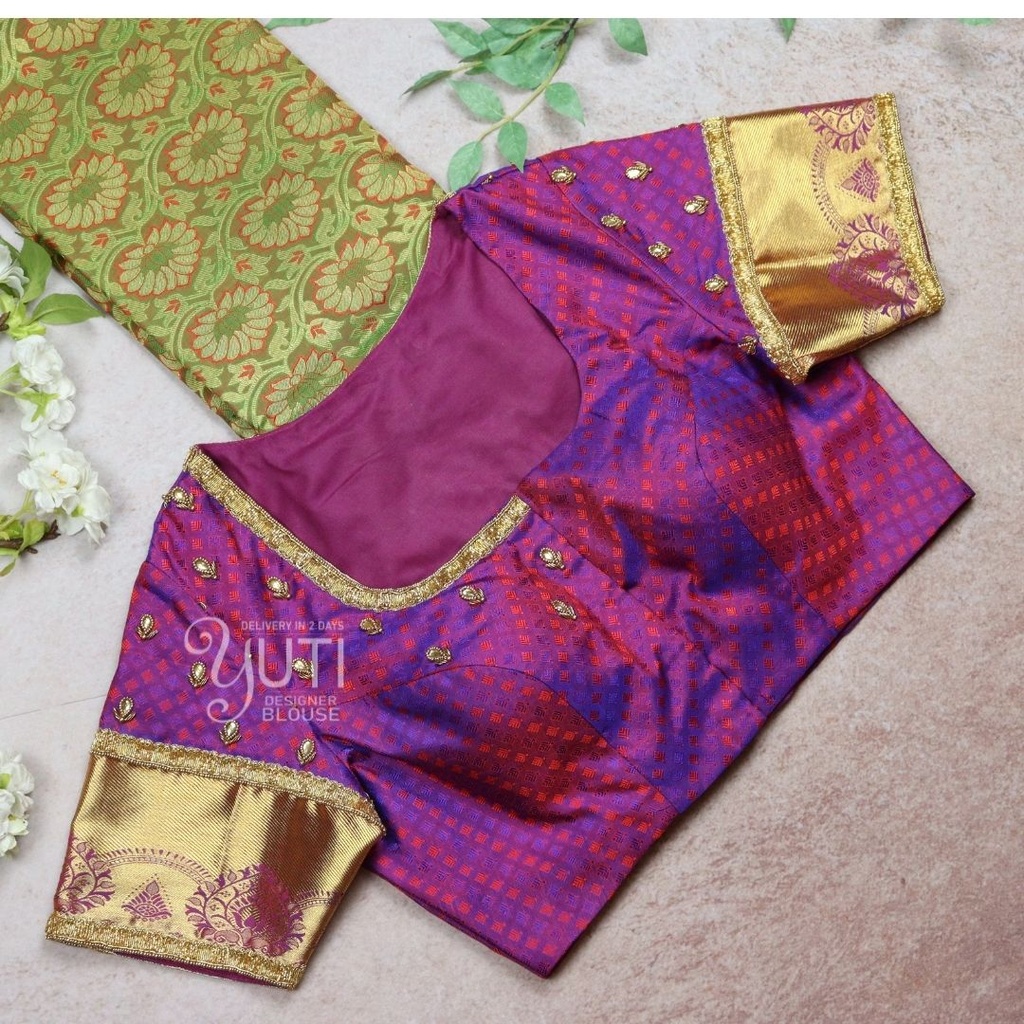 Purple Floral Design | Yuti Designer Blouse