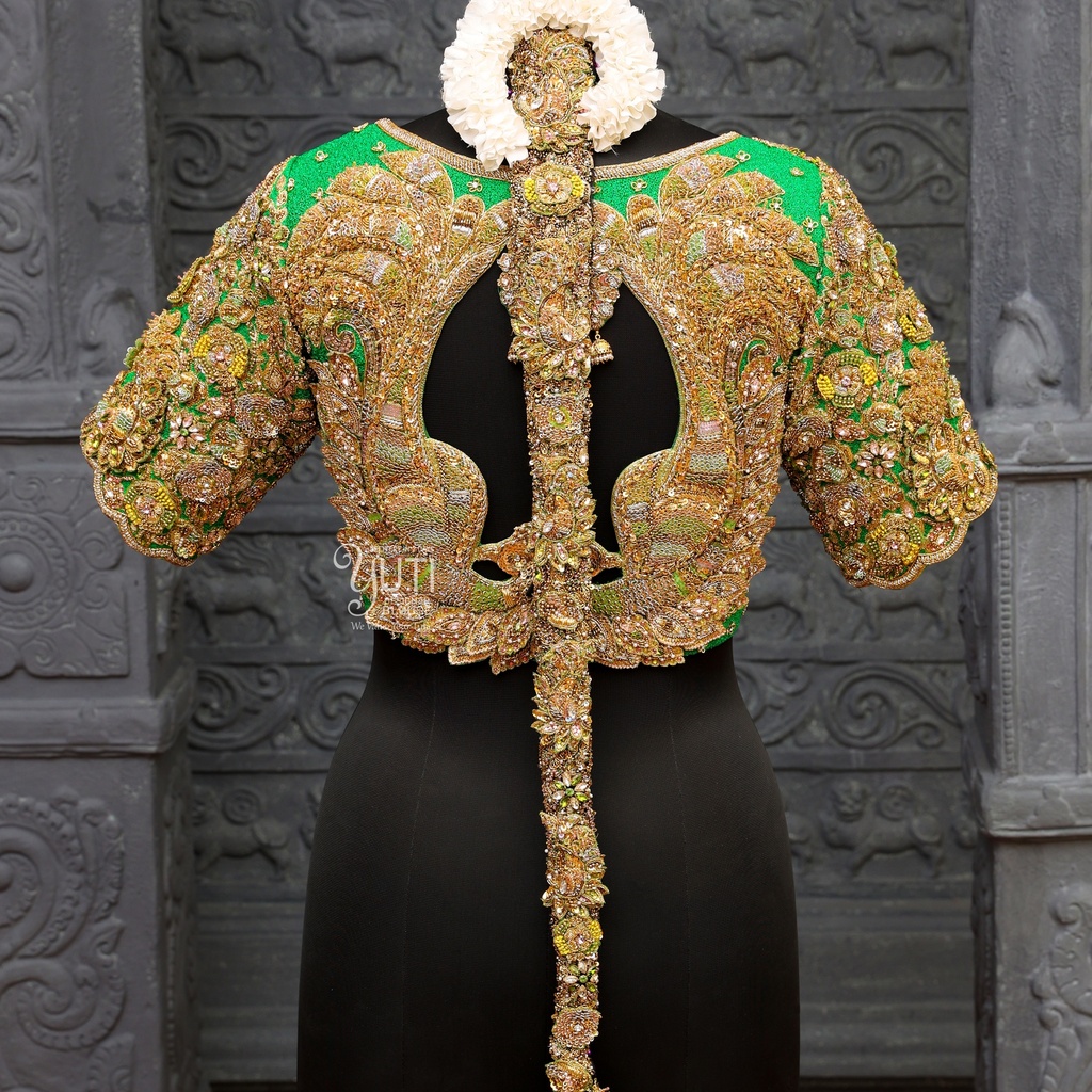 3D Peacock Jadaipattai Stitching