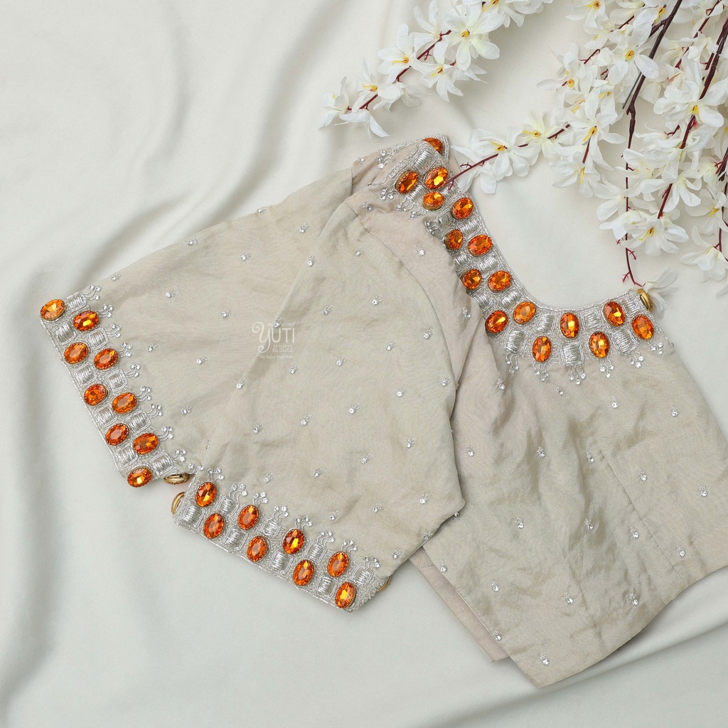 Ash Gray Bridal Blouse Stitching