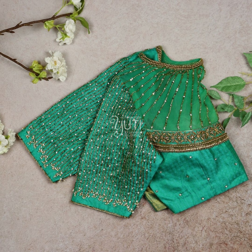 Blue Geomentric Design Stitching