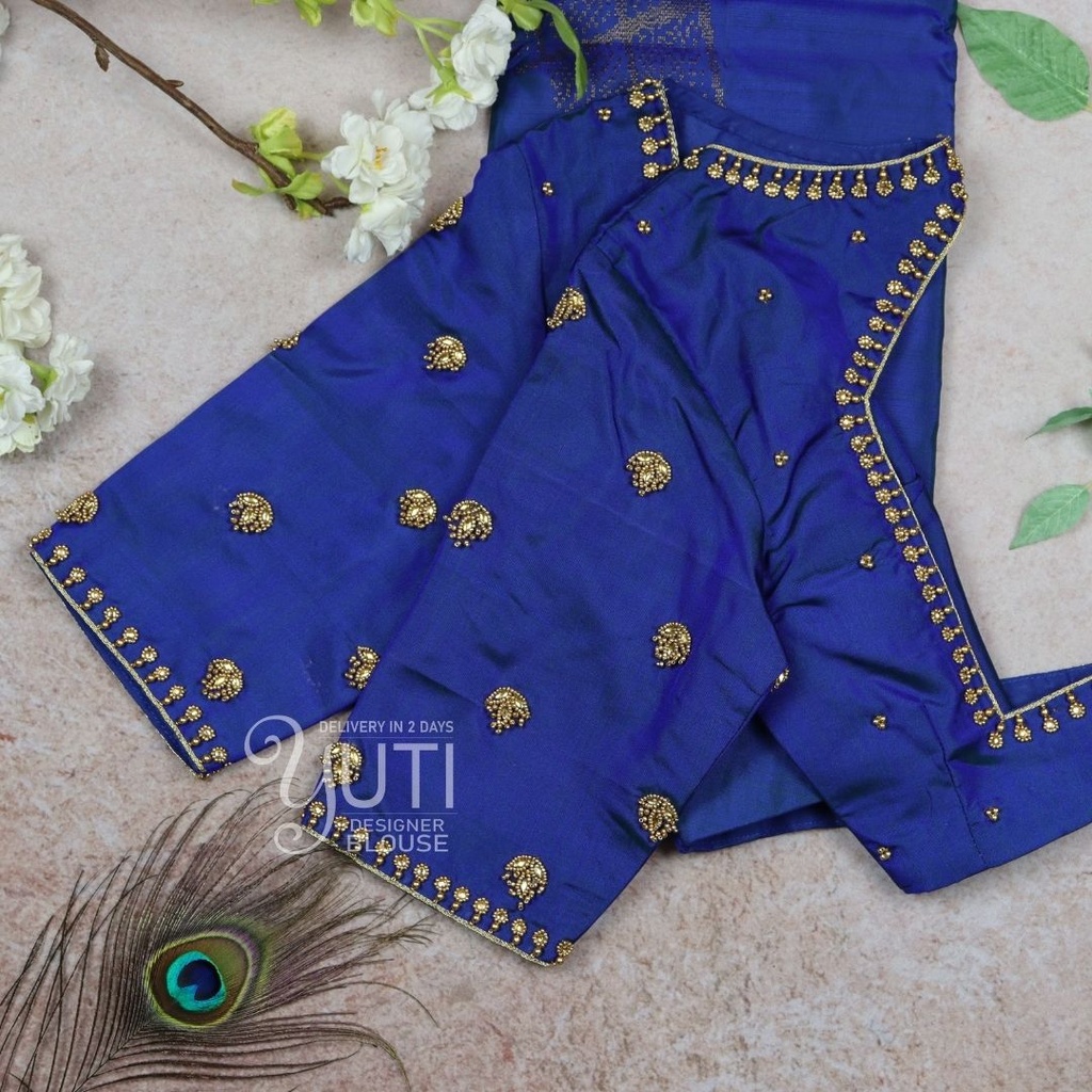 Blue bead design Stitching