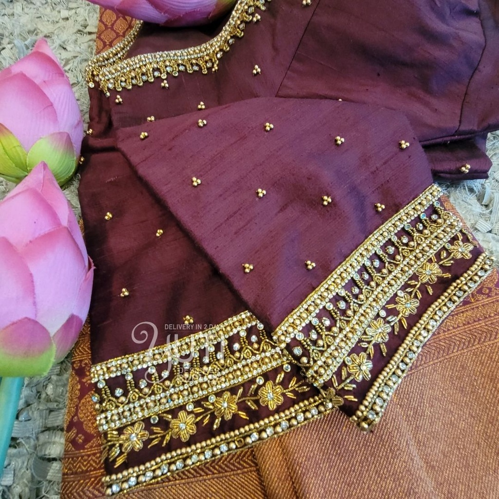 Brown Border Design Stitching