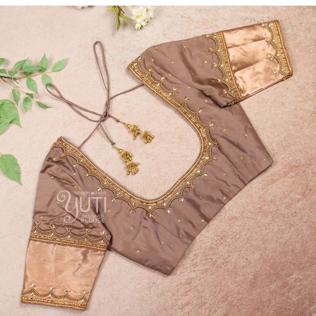 Brown simple Design Stitching