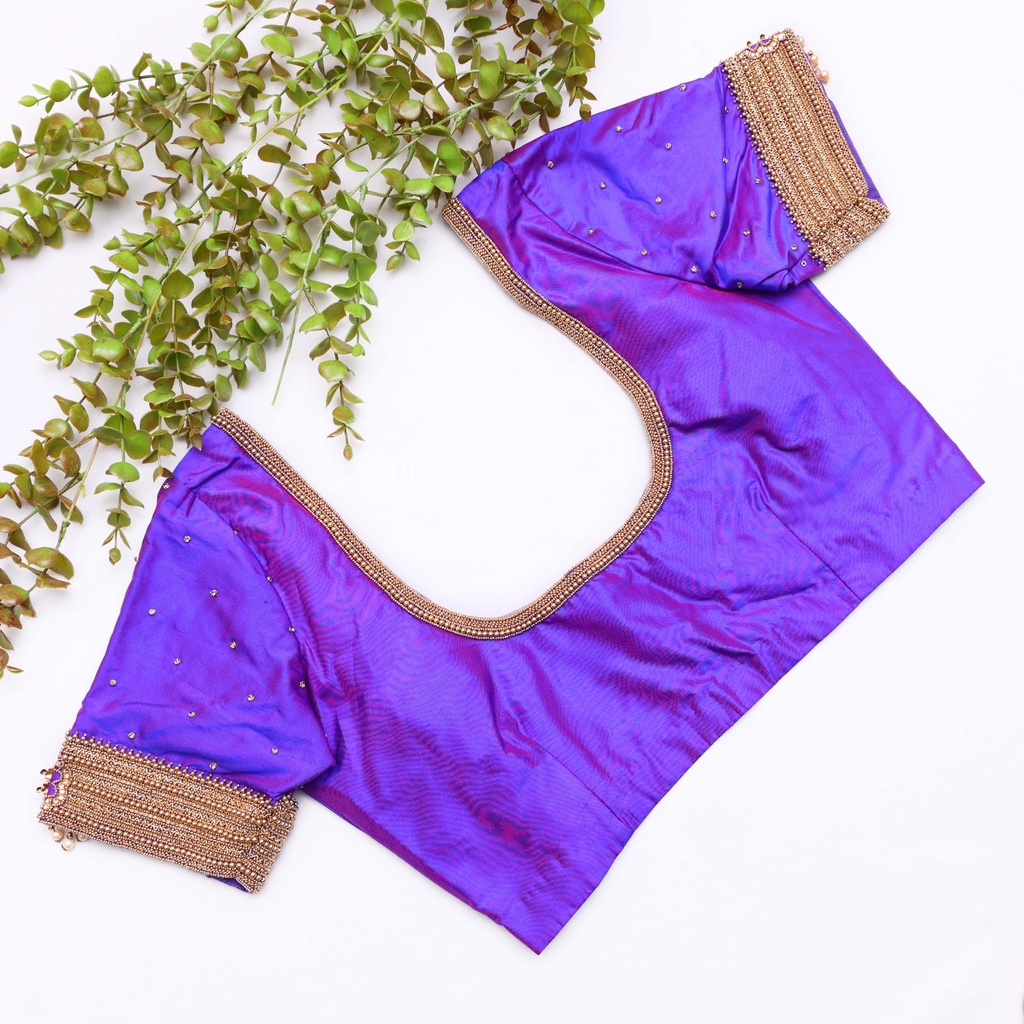 Captivating hearts with its bluish purple charm Stitching