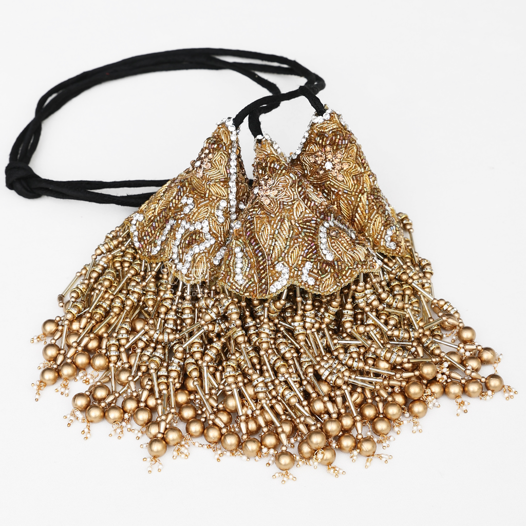 Gold Zardosi Kunjalam Stitching