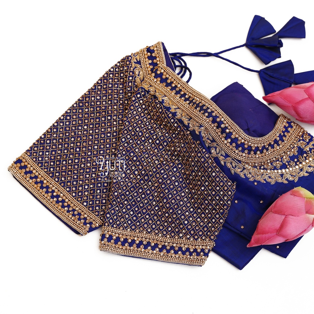 Blue Checks Design  Stitching