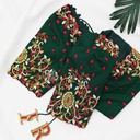 Dark green blouse contrast floral