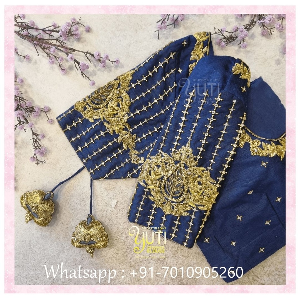 Blue thilagam motifs design 