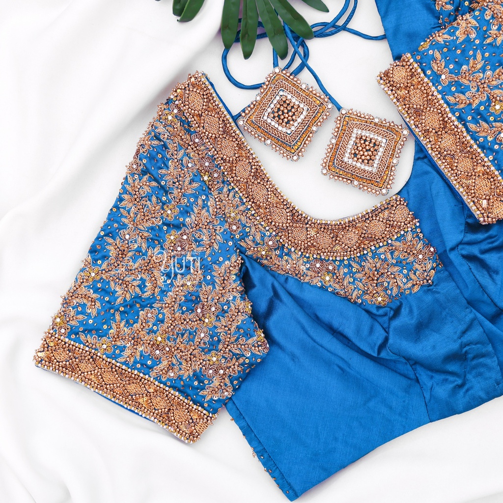 Blue Creeper Design Stitching