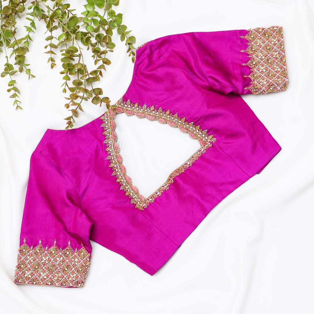 Feeling pretty in pink. Matching blouses are a must-have Stitching