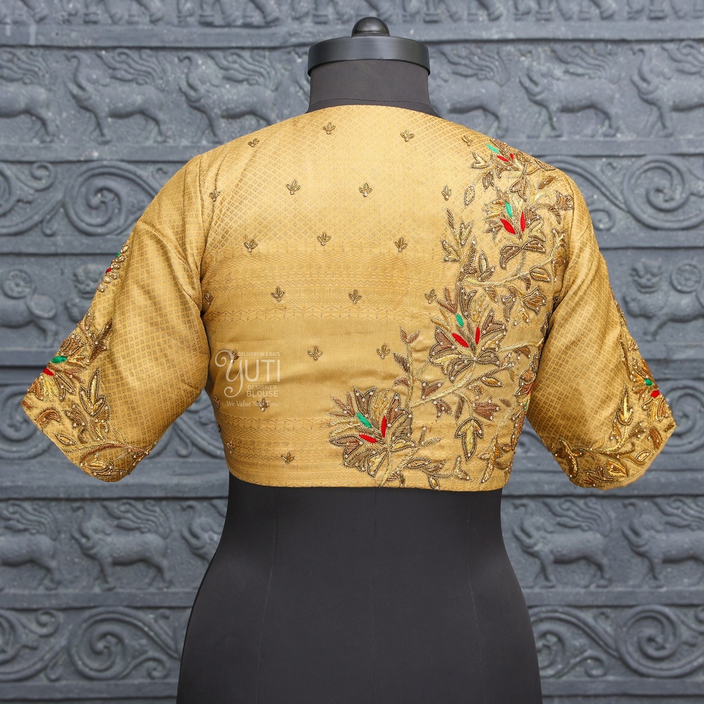 Golden Aari Bridal Blouse| SIZE 40 (adjustable up to 36 - 42) Stitching