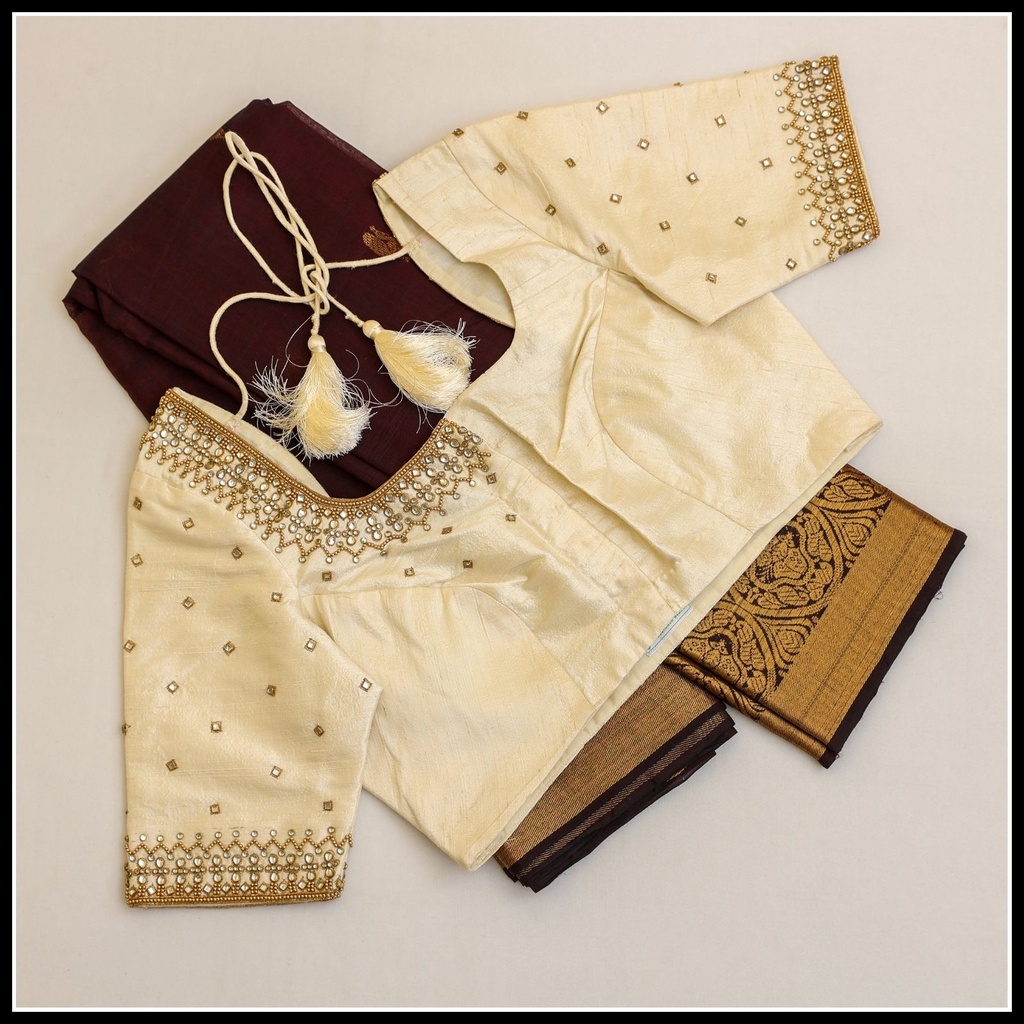 Half white geometric design Stitching