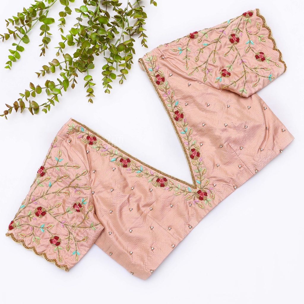 Just finished sewing the embroidery blouse with a unique pattern. Stitching