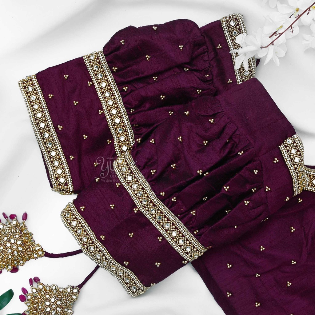 Kundan bridal blouse design Stitching