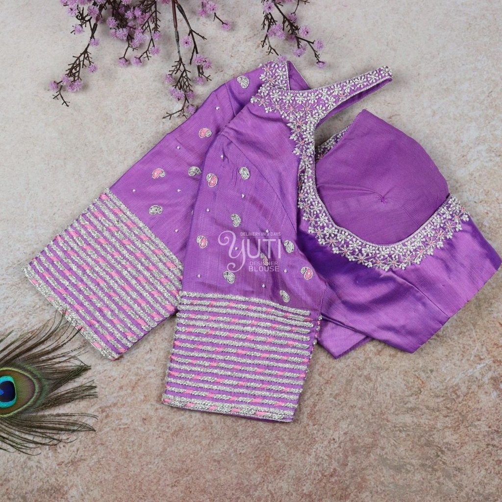 Lavender silver design Stitching