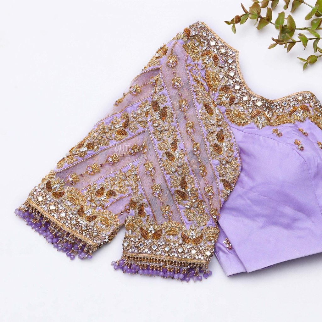 Light Pastel Purple  bridal blouse Stitching