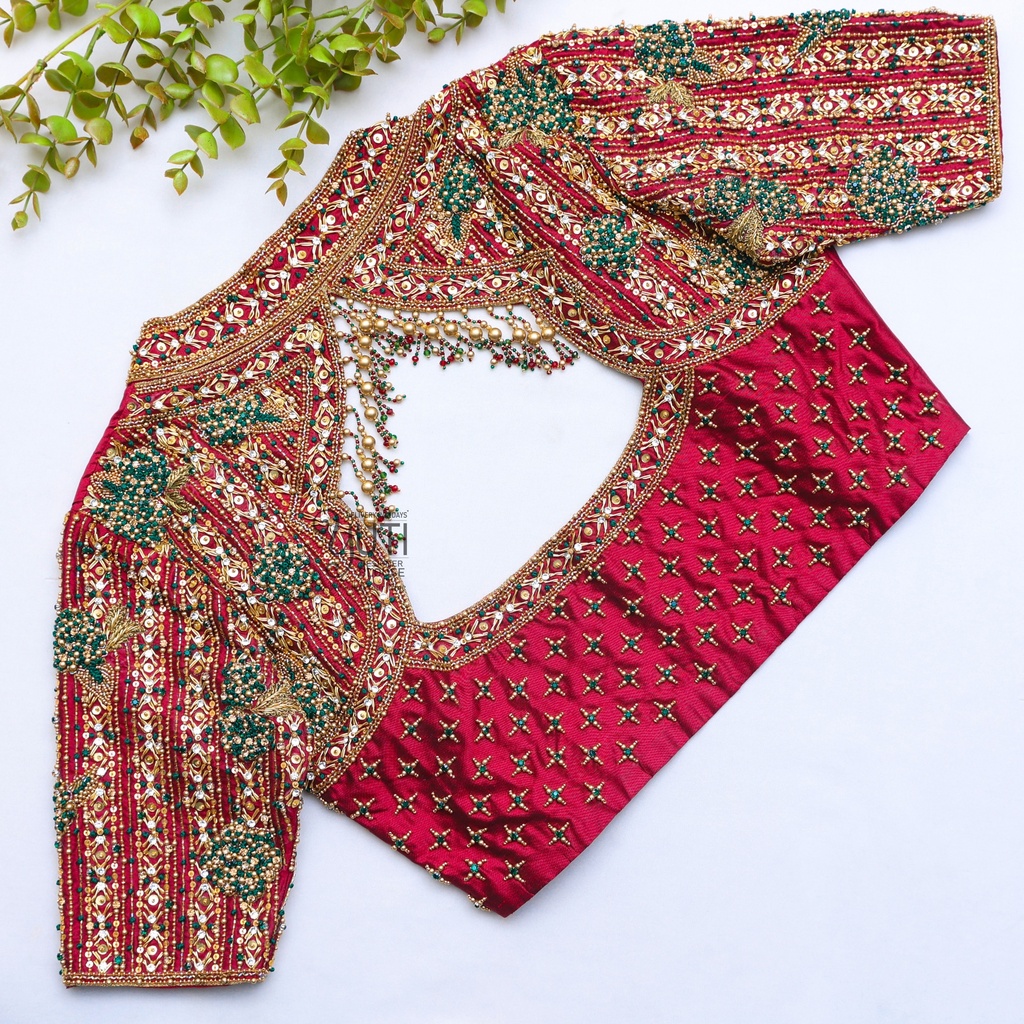 Maroon Bridal Blouse Stitching