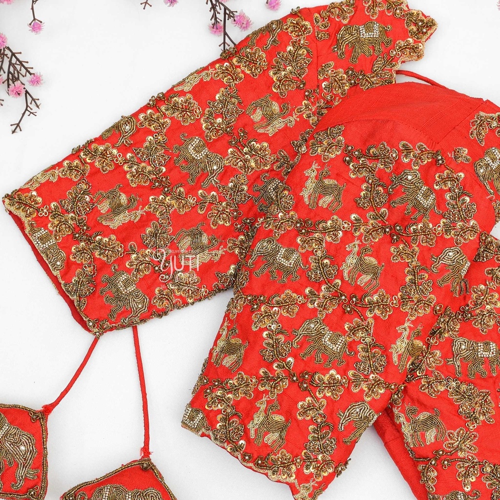 Orange creeper elephant bridal Stitching