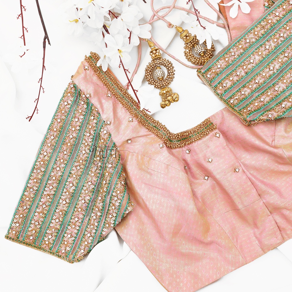 Peach cutwork line design Stitching