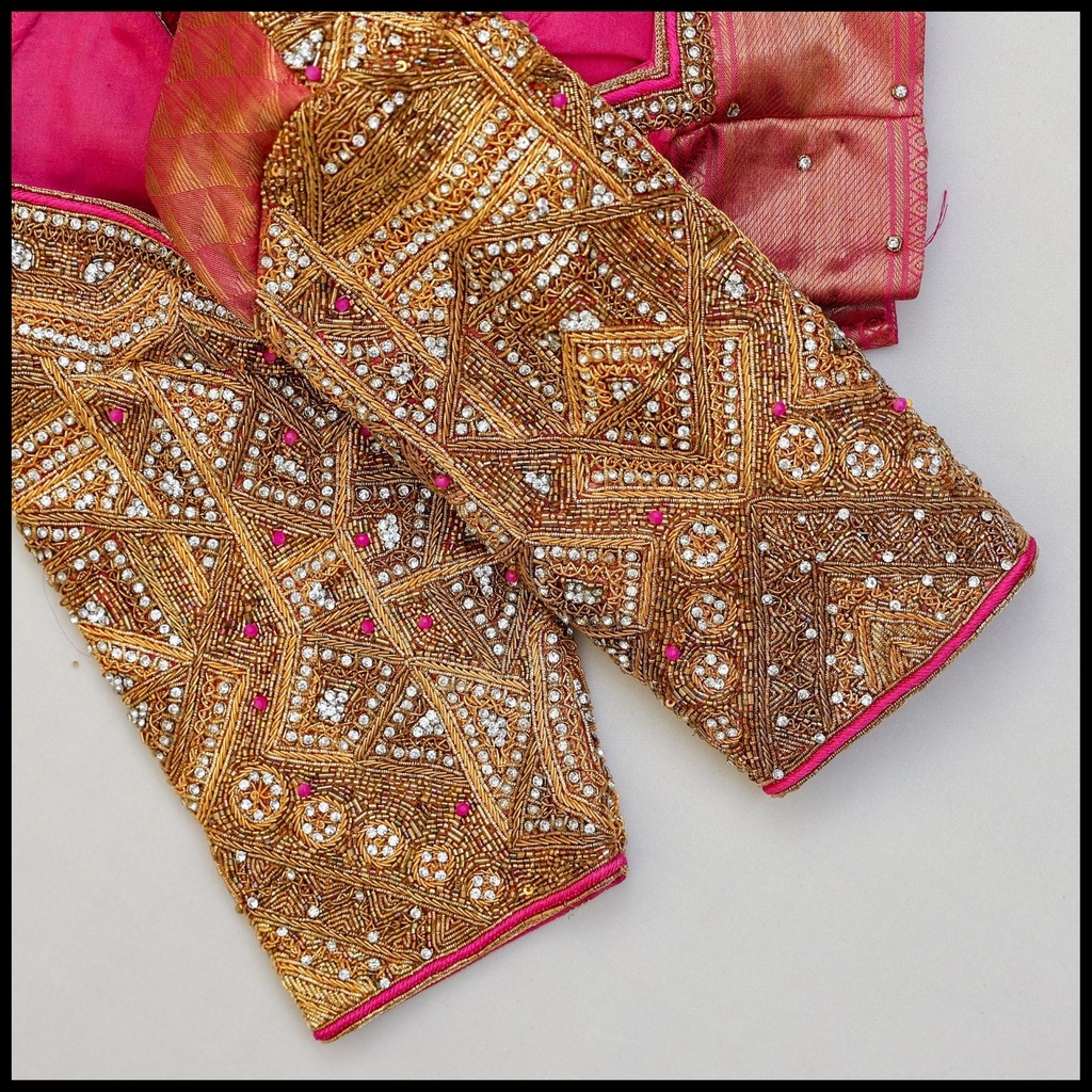 Pink Abstract geometric design Stitching