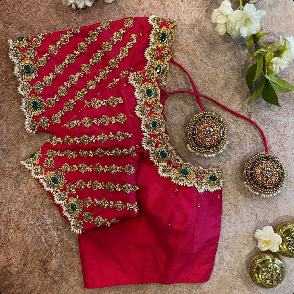 Pink Gem Stone with Kemp Design Stitching