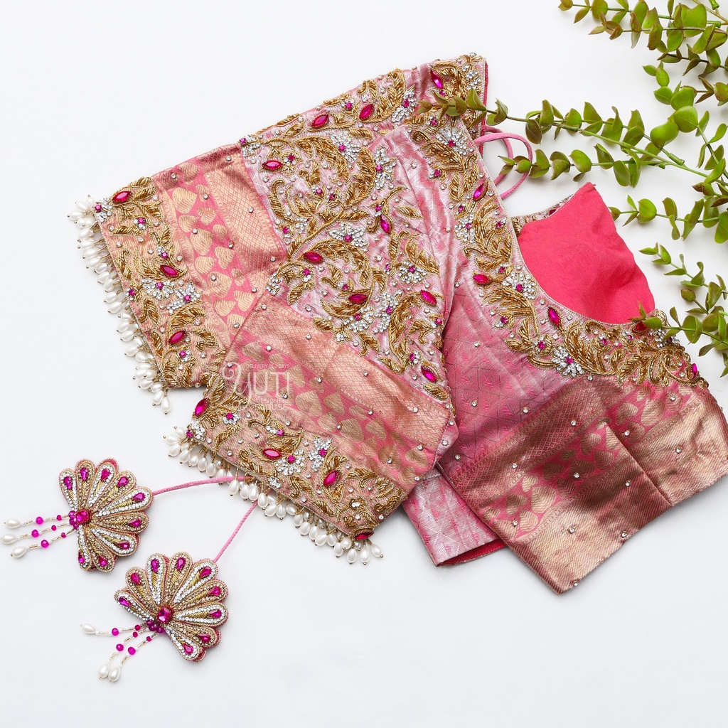 Pink creeper zardpso design Stitching