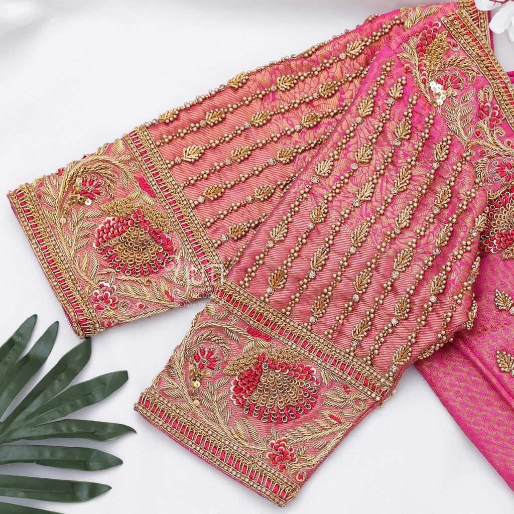 Pink floral bridal design Stitching