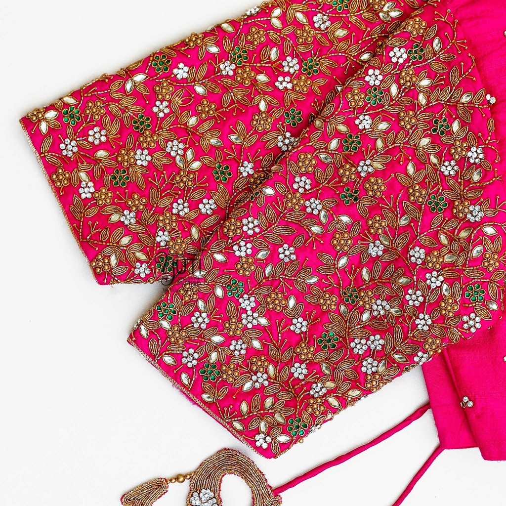 Pink mini floral bridal design Stitching