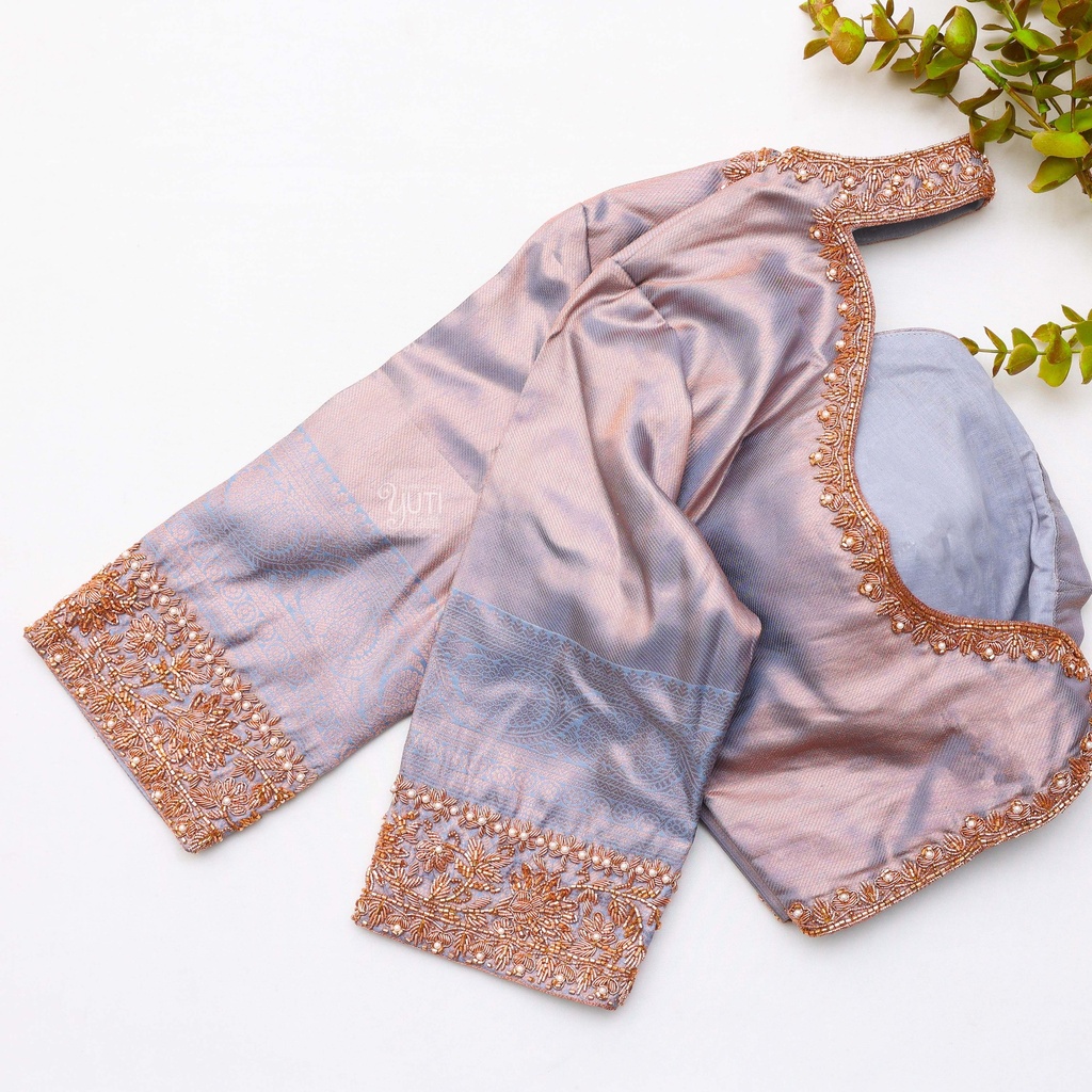 Puce color embroidery blouse Stitching