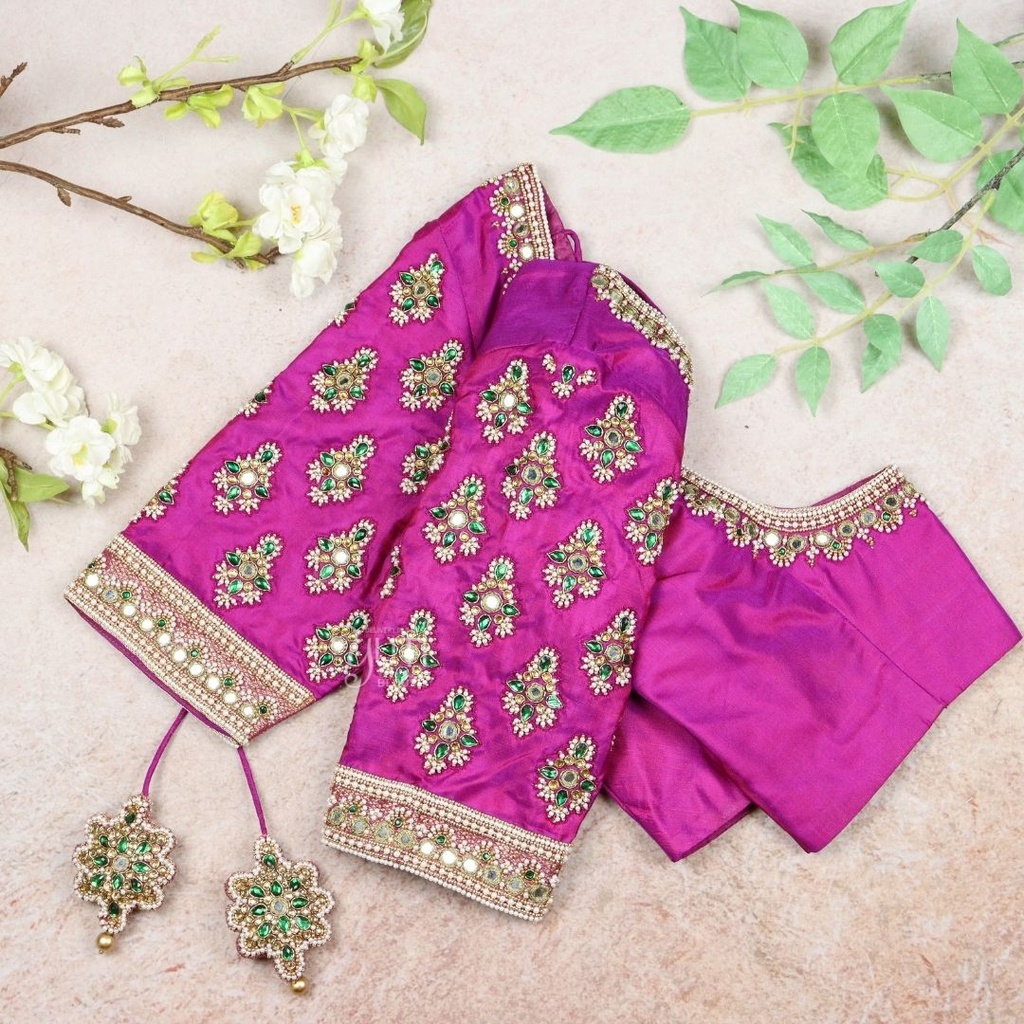 Purple Floral Design Stitching