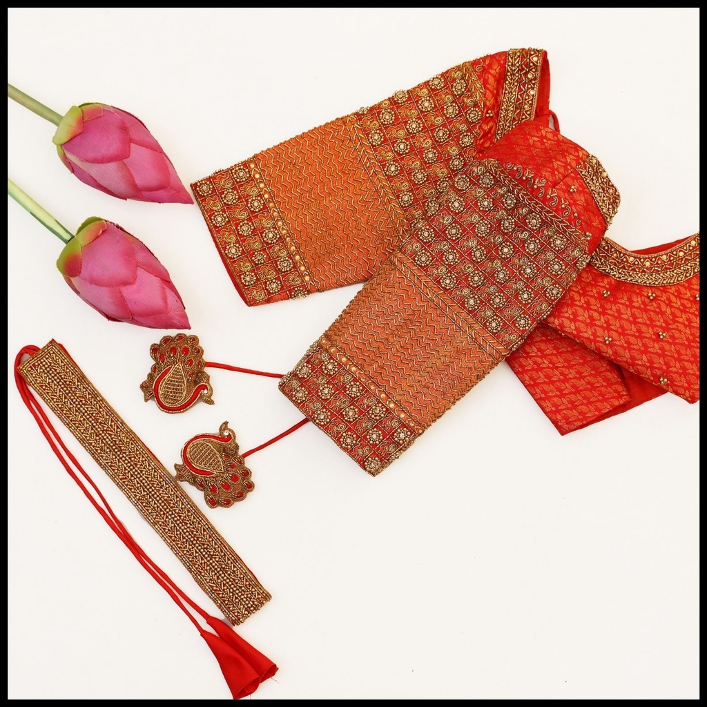 Red Checks Highlight Design Stitching