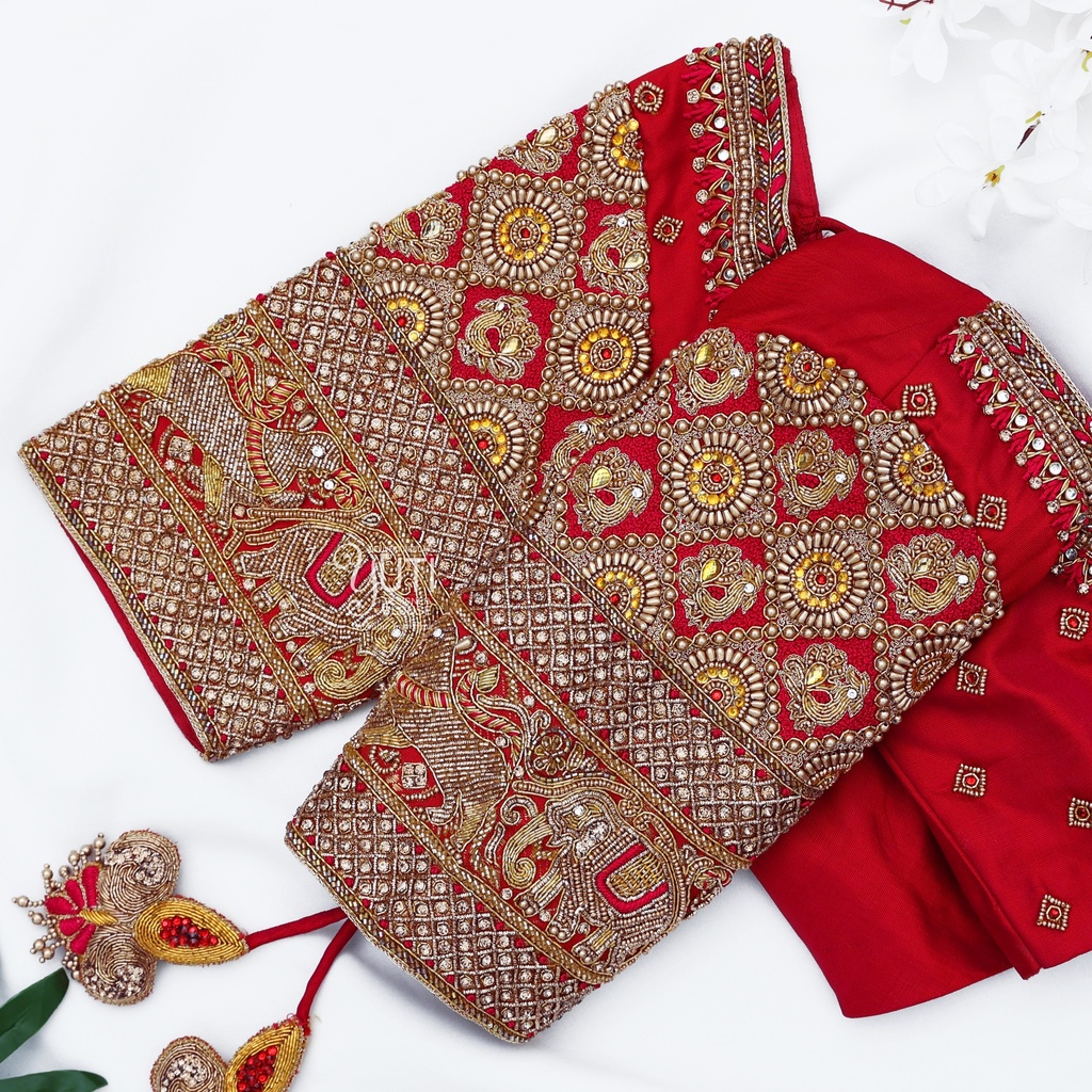 Red Traditional Annam design  Stitching