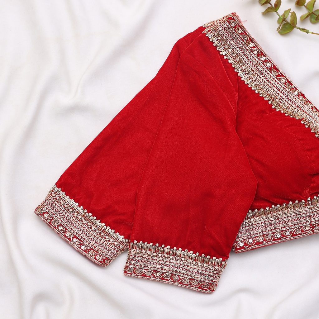 Red Wine color customized bridal blouse Stitching