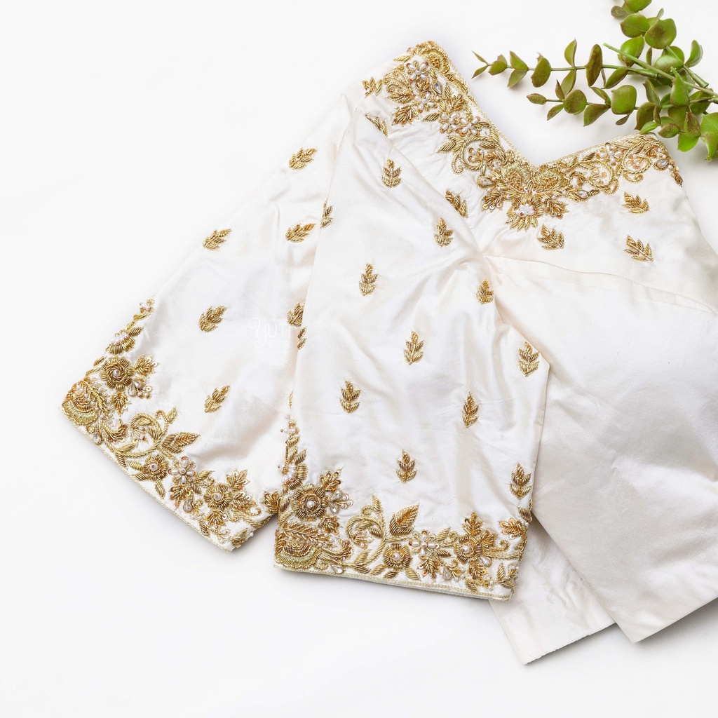 Soft Peach embroidery bridal blouse Stitching