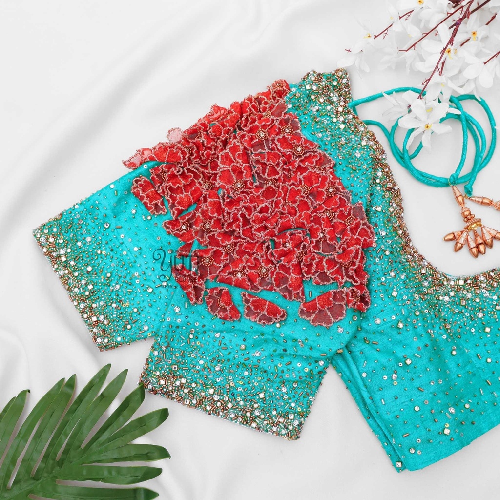 Stardust with 3d flower Stitching