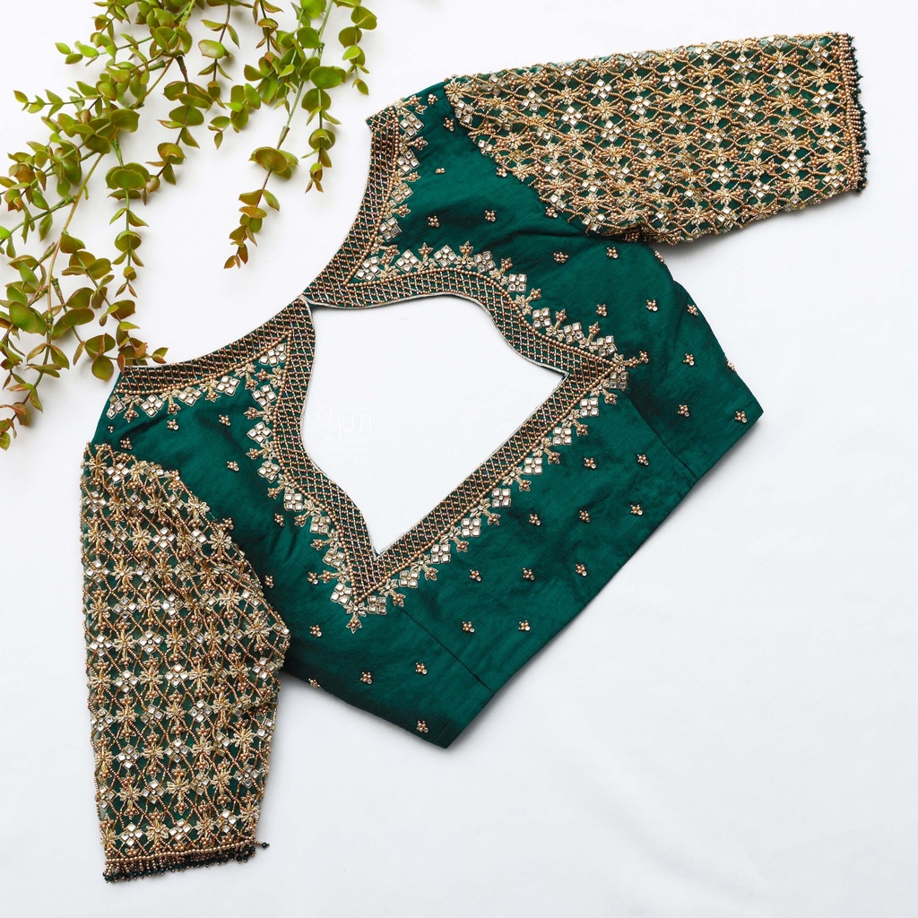 The perfect Sea Green Bridal Blouse for your special day Stitching