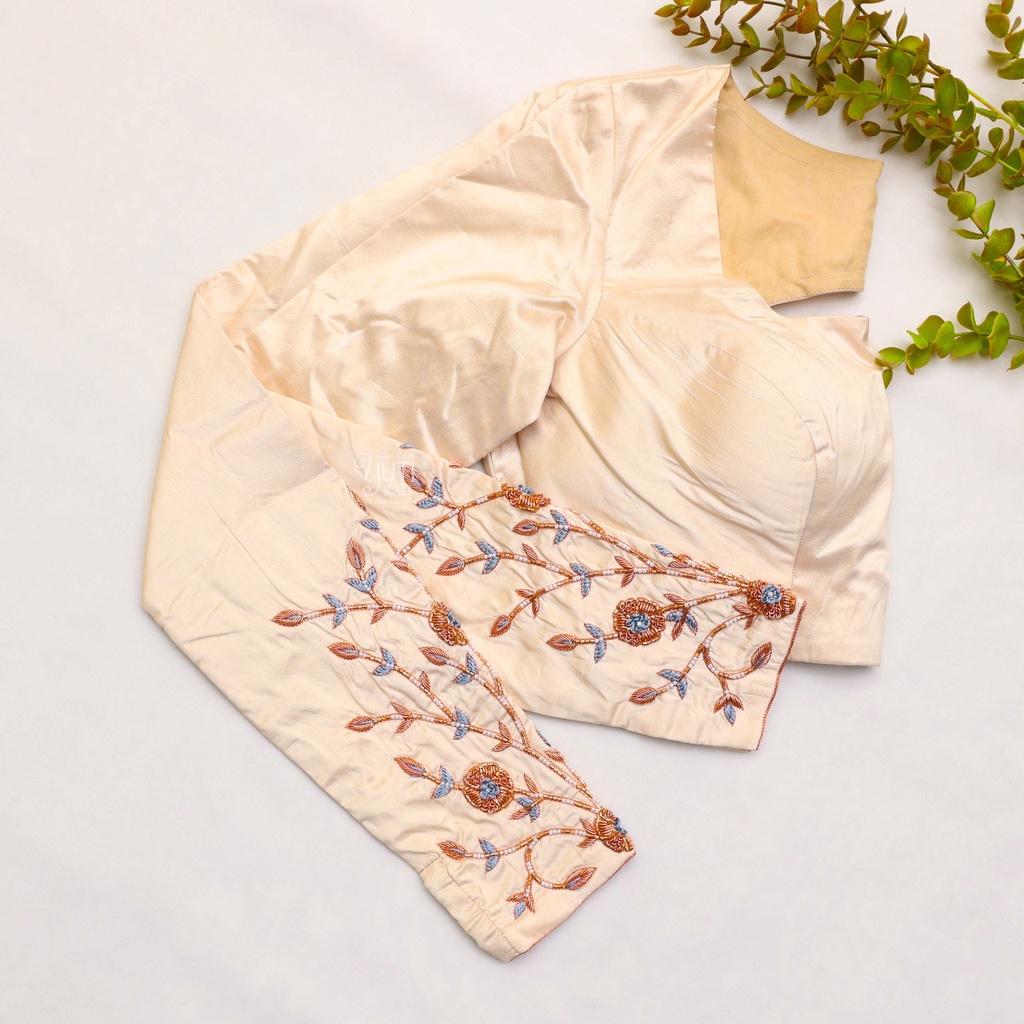 The perfectlight peach bridal blouse Stitching