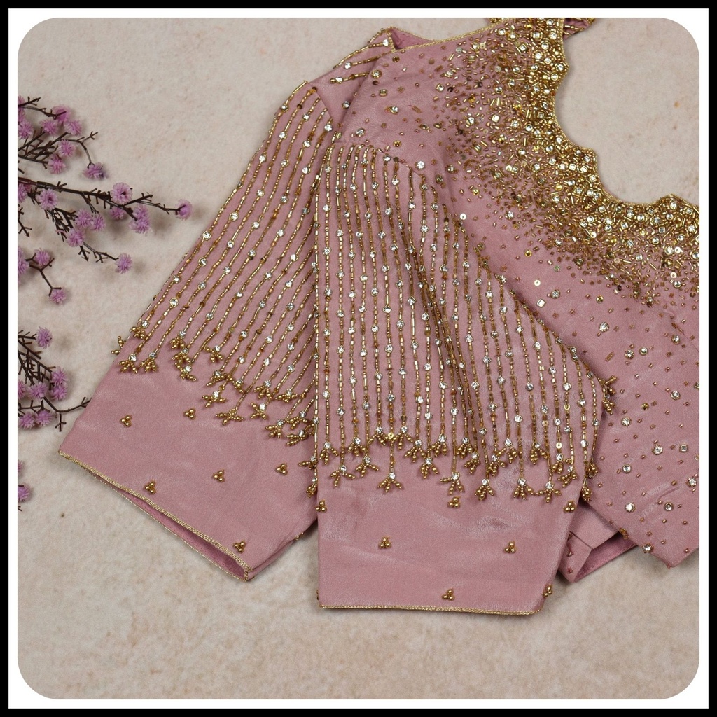 peach lines and stardust design Stitching