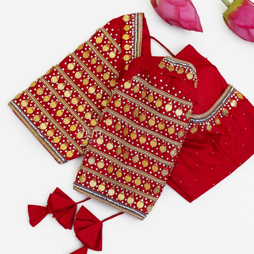 Red Coin Design Stitching