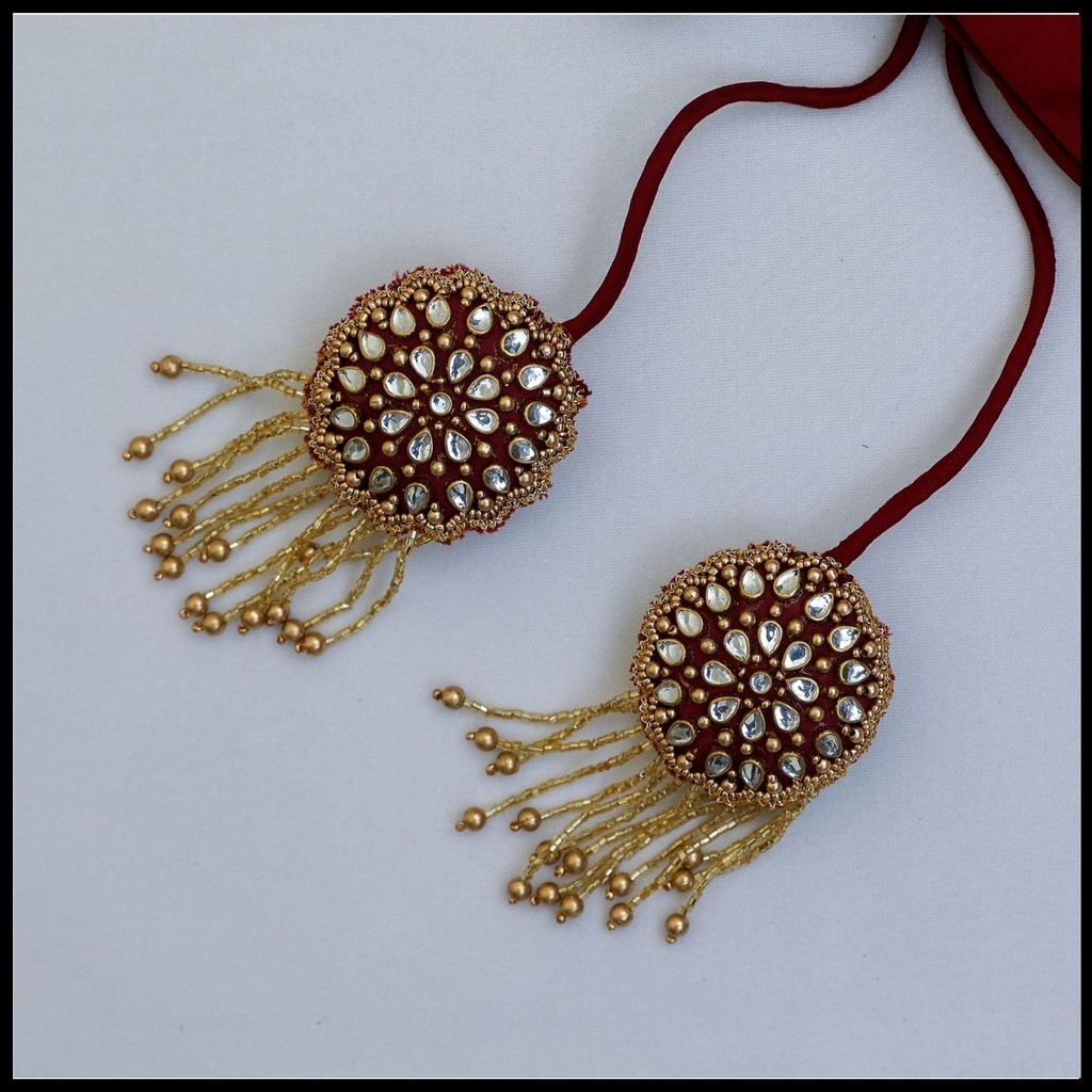 Kundan floral tassel