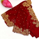 Maroon creeped bridal blouse