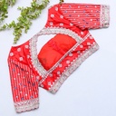 Red And Silver Bridal Blouse