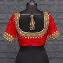 Aari Work Blouse Designs in Cherry Red  | SIZE 32 (adjustable up to 28- 34)