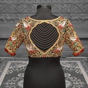 Heavy Embroidery Bridal Blouse with the fusion of patterns