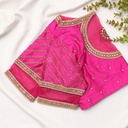 Neon Pink embroidery bridal blouse