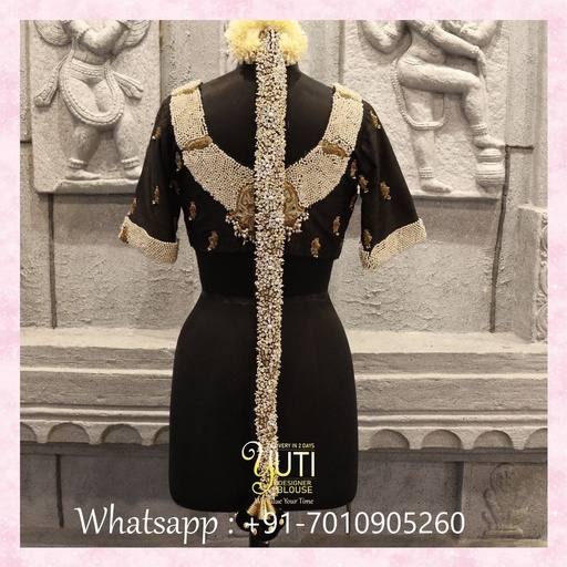 Floral jadaipattai Stitching