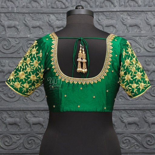 Green Bridal Blouse| SIZE 38 (adjustable up to 34 - 40) Stitching