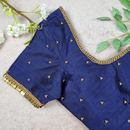 Blue Coin Design Stitching