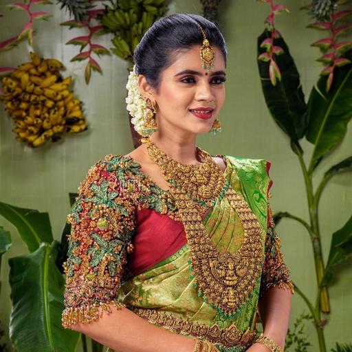 3D Coconut Tree bridal blouse Stitching