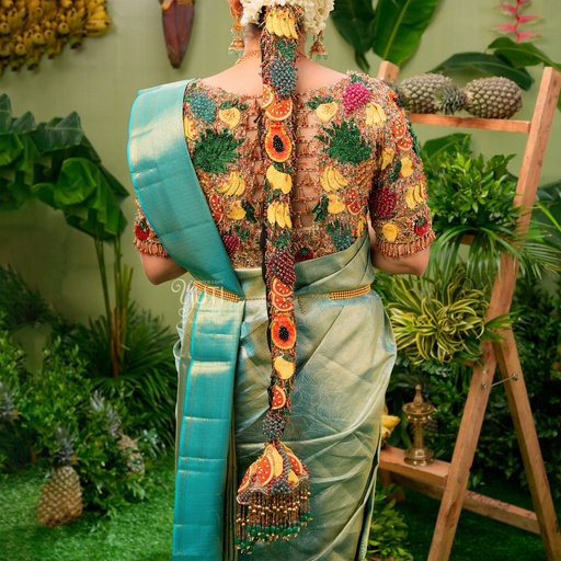 3D Fruit bridal Jadai pattai Stitching